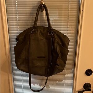 Steve Madden Dark Gray Leather Tote Bag